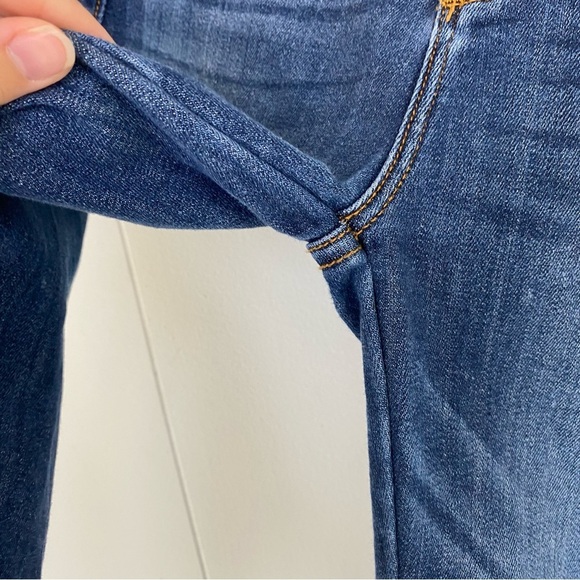 Driftwood Jackie Rose Floral Embroidered Skinny Jeans Raw Hem Stretch Size 26 - Picture 11 of 16